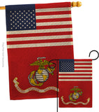 US Marine Corps - Military Americana Vertical Impressions Decorative Flags HG140730 Made In USA