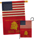 US Marine Bull Dogs - Military Americana Vertical Impressions Decorative Flags HG140735 Made In USA