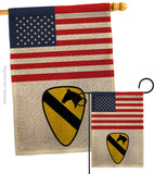 US 1st Cavalry - Military Americana Vertical Impressions Decorative Flags HG140739 Made In USA