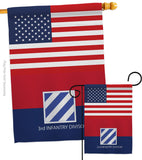 US 3rd Infantry Division - Military Americana Vertical Impressions Decorative Flags HG140741 Made In USA