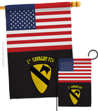 US Black 1st Cavalry - Military Americana Vertical Impressions Decorative Flags HG140750 Made In USA