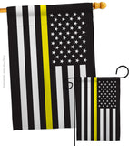 US Thin Yellow Line - Military Americana Vertical Impressions Decorative Flags HG140910 Made In USA