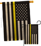 US Thin Yellow Line - Military Americana Vertical Impressions Decorative Flags HG140910 Made In USA