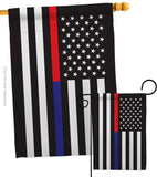 US Thin Red and Blue Line - Military Americana Vertical Impressions Decorative Flags HG140912 Made In USA