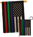 US Thin Blue Green Red Line - Military Americana Vertical Impressions Decorative Flags HG140913 Made In USA