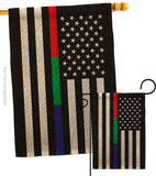 US Thin Blue Green Red Line - Military Americana Vertical Impressions Decorative Flags HG140923 Made In USA