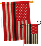 US Thin Black Line - Military Americana Vertical Impressions Decorative Flags HG140925 Made In USA