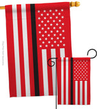 US Thin Black Line - Military Americana Vertical Impressions Decorative Flags HG140925 Made In USA