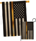 US Thin Gold Line - Military Americana Vertical Impressions Decorative Flags HG140926 Made In USA