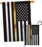 US Thin Gold Line - Military Americana Vertical Impressions Decorative Flags HG140926 Made In USA