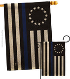 Betsy Ross Blue Line - Military Americana Vertical Impressions Decorative Flags HG140928 Made In USA