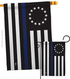 Betsy Ross Blue Line - Military Americana Vertical Impressions Decorative Flags HG140928 Made In USA