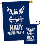Proud Navy Parent - Military Americana Vertical Impressions Decorative Flags HG170036 Made In USA