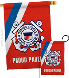 Proud Coast Guard Parent - Military Americana Vertical Impressions Decorative Flags HG170037 Made In USA