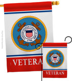 Coast Guard Veteran - Military Americana Vertical Impressions Decorative Flags HG170042 Made In USA