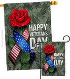 Happy Veterans Day - Military Americana Vertical Impressions Decorative Flags HG192332 Made In USA