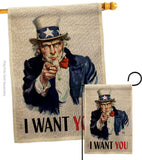 I Want You - Military Americana Vertical Impressions Decorative Flags HG192348 Made In USA