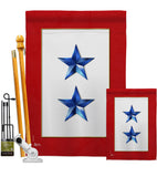 2 Blue Stars - Military Americana Vertical Impressions Decorative Flags HG141085 Made In USA