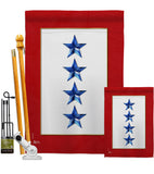 Four Blue Stars - Military Americana Vertical Impressions Decorative Flags HG141089 Made In USA