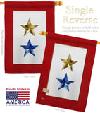 Gold & Blue Stars - Military Americana Vertical Impressions Decorative Flags HG141084 Made In USA