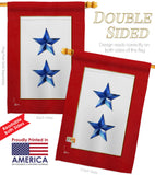 2 Blue Stars - Military Americana Vertical Impressions Decorative Flags HG141085 Made In USA