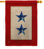 2 Blue Stars - Military Americana Vertical Impressions Decorative Flags HG141085 Made In USA