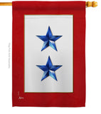 2 Blue Stars - Military Americana Vertical Impressions Decorative Flags HG141085 Made In USA