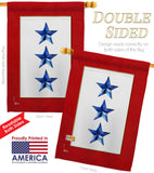 Three Blue Stars - Military Americana Vertical Impressions Decorative Flags HG141087 Made In USA