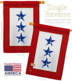 Three Blue Stars - Military Americana Vertical Impressions Decorative Flags HG141087 Made In USA