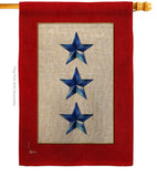 Three Blue Stars - Military Americana Vertical Impressions Decorative Flags HG141087 Made In USA