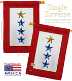 Gold & Three Blue Stars - Military Americana Vertical Impressions Decorative Flags HG141088 Made In USA