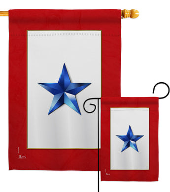 Blue Star - Military Americana Vertical Impressions Decorative Flags HG141083 Made In USA