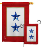 2 Blue Stars - Military Americana Vertical Impressions Decorative Flags HG141085 Made In USA