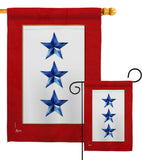 Three Blue Stars - Military Americana Vertical Impressions Decorative Flags HG141087 Made In USA