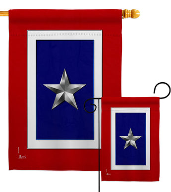 Silver Star - Military Americana Vertical Impressions Decorative Flags HG141092 Made In USA