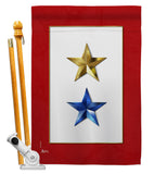 Gold & Blue Stars - Military Americana Vertical Impressions Decorative Flags HG141084 Made In USA