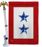 2 Blue Stars - Military Americana Vertical Impressions Decorative Flags HG141085 Made In USA