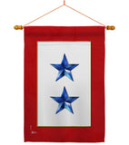 2 Blue Stars - Military Americana Vertical Impressions Decorative Flags HG141085 Made In USA