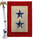 2 Blue Stars - Military Americana Vertical Impressions Decorative Flags HG141085 Made In USA