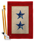 2 Blue Stars - Military Americana Vertical Impressions Decorative Flags HG141085 Made In USA