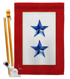 2 Blue Stars - Military Americana Vertical Impressions Decorative Flags HG141085 Made In USA