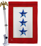 Three Blue Stars - Military Americana Vertical Impressions Decorative Flags HG141087 Made In USA