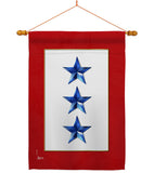 Three Blue Stars - Military Americana Vertical Impressions Decorative Flags HG141087 Made In USA