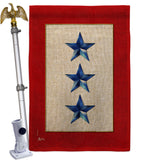 Three Blue Stars - Military Americana Vertical Impressions Decorative Flags HG141087 Made In USA