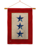 Three Blue Stars - Military Americana Vertical Impressions Decorative Flags HG141087 Made In USA
