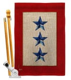Three Blue Stars - Military Americana Vertical Impressions Decorative Flags HG141087 Made In USA