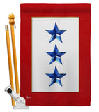 Three Blue Stars - Military Americana Vertical Impressions Decorative Flags HG141087 Made In USA