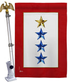 Gold & Three Blue Stars - Military Americana Vertical Impressions Decorative Flags HG141088 Made In USA