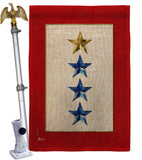 Gold & Three Blue Stars - Military Americana Vertical Impressions Decorative Flags HG141088 Made In USA