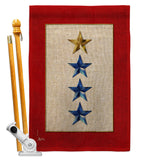 Gold & Three Blue Stars - Military Americana Vertical Impressions Decorative Flags HG141088 Made In USA